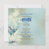 Elegantes 40. Aqua Green Party Einladung (Rückseite)