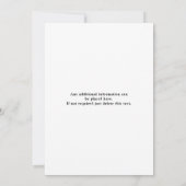 Elegantes 40. Geburtstag Einfaches Party Einladung (Rückseite)