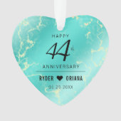 Elegantes 44. Hochzeitstag Ornament (Vorderseite)