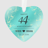 Elegantes 44. Hochzeitstag Ornament (Rückseite)