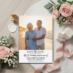 Elegantes 45. Hochzeitsjubiläumsfoto Save The Date