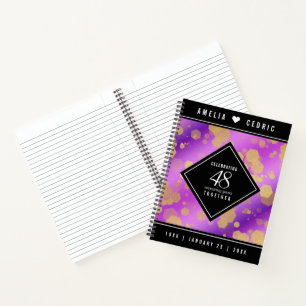 Elegantes 48. Amethyst-Hochzeitstil-Notebook Notizblock