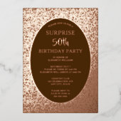 Elegantes 50. Foto auf Back Custom Birthday Einzig Folieneinladung (Vorderseite)