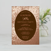 Elegantes 50. Foto auf Back Custom Birthday Einzig Folieneinladung (Stehend vorne)