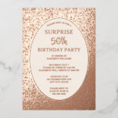 Elegantes 50. Foto auf Back Custom Birthday Einzig Folieneinladung (Vorderseite)