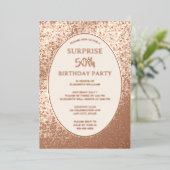 Elegantes 50. Foto auf Back Custom Birthday Einzig Folieneinladung (Stehend vorne)