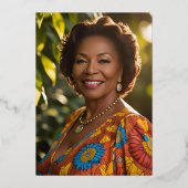 Elegantes 50. Foto auf Back Custom Birthday Einzig Folieneinladung (Rückseite)