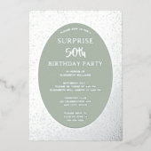 Elegantes 50. Foto auf Back Custom Birthday Einzig Folieneinladung (Vorderseite)