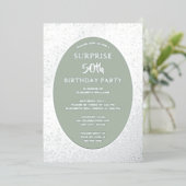 Elegantes 50. Foto auf Back Custom Birthday Einzig Folieneinladung (Stehend vorne)