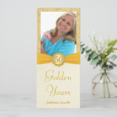 Elegantes 50. Geburtstagsparty Foto Einladungen (Stehend Vorderseite)