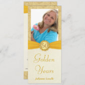 Elegantes 50. Geburtstagsparty Foto Einladungen (Vorne/Hinten)