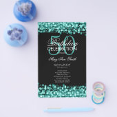 Elegantes 50. Geburtstagsparty-Programm Aquamarin Flyer (Einzeln)