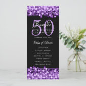 Elegantes 50. Geburtstagsparty-Programm Lila Einladung (Stehend Vorderseite)