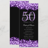 Elegantes 50. Geburtstagsparty-Programm Lila Einladung (Vorne/Hinten)