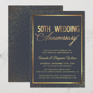 Elegantes 50. Hochzeitstag-Jubiläum Einladung