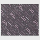 Elegantes 50. Hochzeitstag Lila Geschenkpapier (Flach)