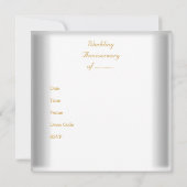 Elegantes 50. Hochzeitstag Weißes Gold 2 Einladung (Rückseite)