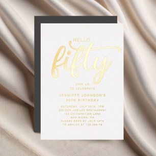 Elegantes 50-jähriges Gold Folieneinladung