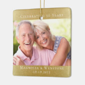 Elegantes 50-jähriges Gold-Foto Keramikornament (Links)