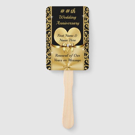 Elegantes, 50-jähriges Hochzeitsfeierprogramm Fächer (Vorderseite)