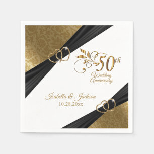 Elegantes 50-jähriges Hochzeitsszenario Serviette