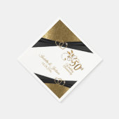 Elegantes 50-jähriges Hochzeitsszenario Serviette (Ecke)