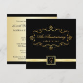 Elegantes 50-jähriges Jubiläum - Einladungen für M (Vorne/Hinten)