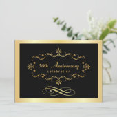 Elegantes 50-jähriges Jubiläum - Einladungen zum S (Stehend Vorderseite)