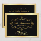 Elegantes 50-jähriges Jubiläum - Einladungen zum S (Vorne/Hinten)