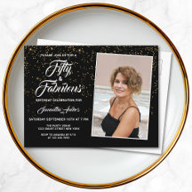 Elegantes 50 und fabelhaftes Black Gold Glitzer Fo