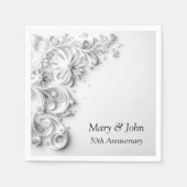 Elegantes 50. Wedding Paper Quilling Design Serviette (Vorderseite)
