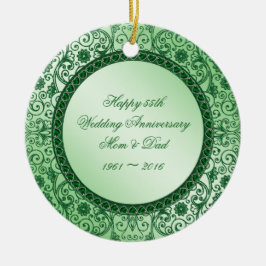 Elegantes 55. Hochzeitstag Keramikornament