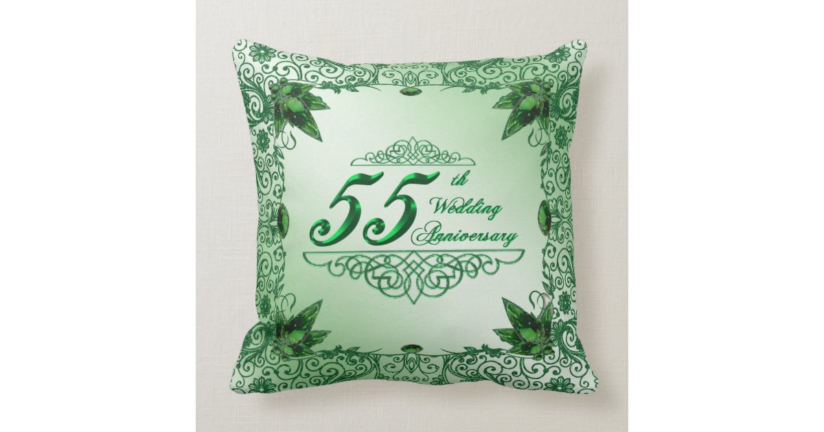 Elegantes 55. Hochzeitstag-Wurfs-Kissen Kissen | Zazzle.de