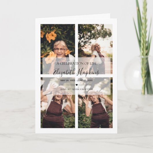 Elegantes 5-Foto-Feierlichkeiten zum Thema Leben Programm (Vorderseite)