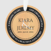 Elegantes 5. Jubiläum aus Holz Ornament (Vorderseite)