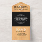 Elegantes 5. Jubiläum der Hochzeit von Holz All In One Einladung (Innen Boden)