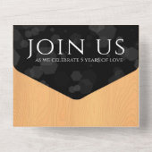 Elegantes 5. Jubiläum der Hochzeit von Holz All In One Einladung (Rückseite)