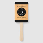 Elegantes 5. Jubiläum der Hochzeit von Holz Fächer (Rückseite)