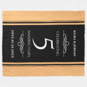 Elegantes 5. Jubiläum der Hochzeit von Holz Fleecedecke (Vorderseite (Horizontal))