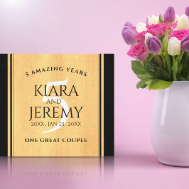 Elegantes 5. Jubiläum der Hochzeit von Holz Leinwanddruck