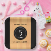 Elegantes 5. Jubiläum der Hochzeit von Holz Pappteller (Party)