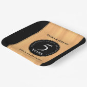 Elegantes 5. Jubiläum der Hochzeit von Holz Pappteller (Gewinkelt)