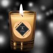 Elegantes 5. Jubiläum der Hochzeit von Holz Runder Aufkleber