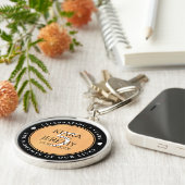 Elegantes 5. Jubiläum der Hochzeit von Holz Schlüsselanhänger (Seite)