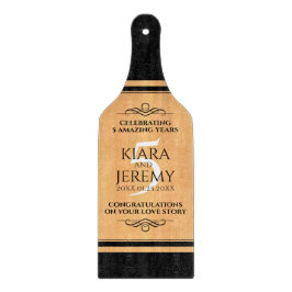 Elegantes 5. Jubiläum der Hochzeit von Holz Schneidebrett