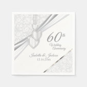 Elegantes 60./75. Hochzeitsszenario Serviette (Vorderseite)