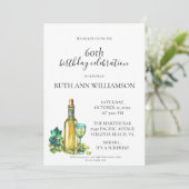 Elegantes 60. Geburtstag Weißes Party Einladung (Stehend Vorderseite)