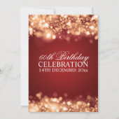 Elegantes 60. Geburtstags-Party-Goldfunkelnde Einladung (Rückseite)