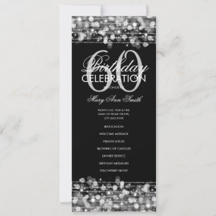 Elegantes 60. Geburtstagsparty-Programm Silver mit Einladung