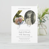 Elegantes 60. Hochzeitstag 2 Foto Einladung (Stehend Vorderseite)